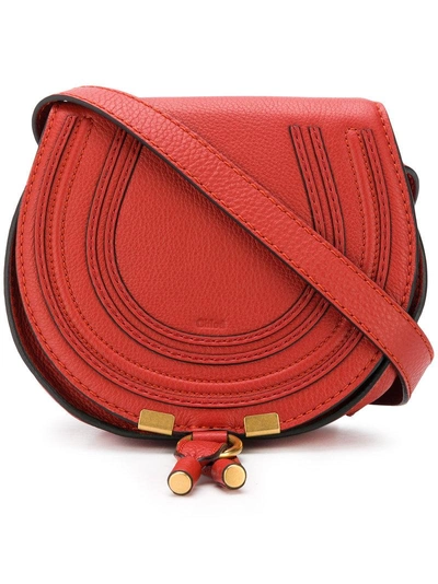Shop Chloé Marcie Shoulder Bag In Red