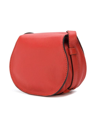 Chloé Marcie Small Leather Shoulder Bag In Red
