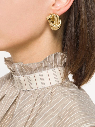 Shop Jw Anderson Gold Metallic Knot Earrings