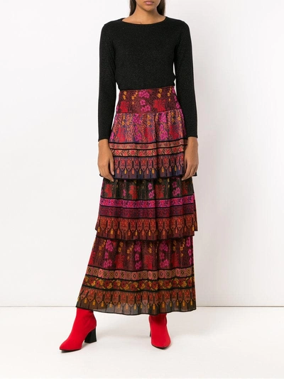 Shop Cecilia Prado Nayara Long Knit Skirt - Red