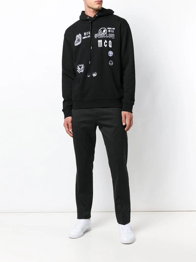 Shop Mcq By Alexander Mcqueen Embroidered Hoodie In Black