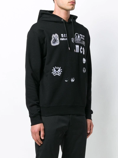 Shop Mcq By Alexander Mcqueen Embroidered Hoodie In Black