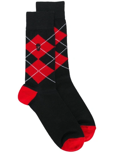 Shop Alexander Mcqueen Patterned Socks In Black