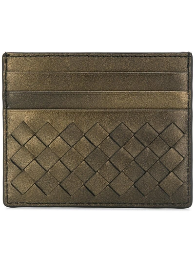 Shop Bottega Veneta Intrecciato Nappa Card Case - Metallic