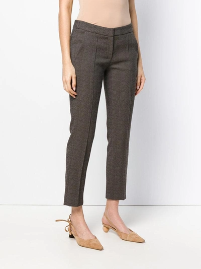 Shop Luisa Cerano Plaid Cropped Trousers - Grey