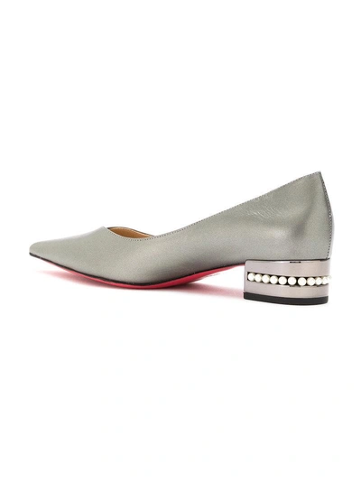 Shop Zeferino Metallic Leather Pumps - Grey