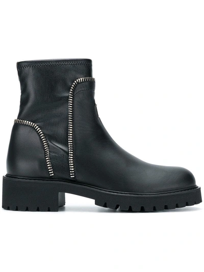 Shop Giuseppe Zanotti Design Zip-trimmed Boots - Black