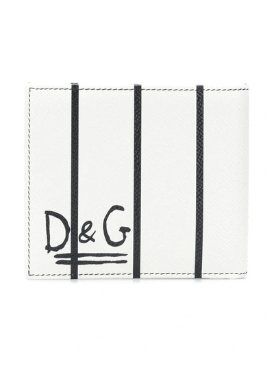 Shop Dolce & Gabbana King Print Billfold Wallet - White