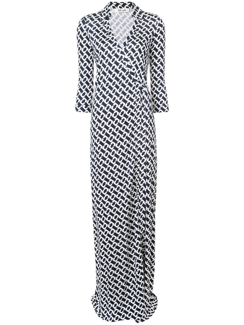dvf chain print dress