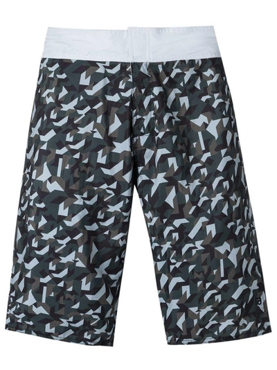 Shop Amir Slama Geometric-print Swim Shorts