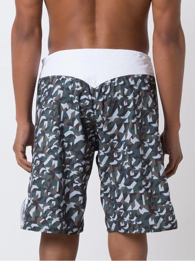 Shop Amir Slama Geometric-print Swim Shorts