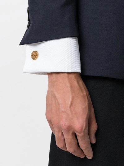 Shop Versace Medusa Head Cufflinks In Yellow