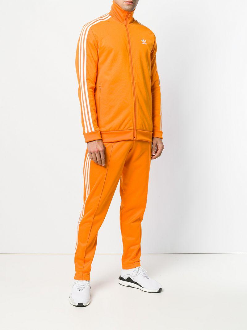 adidas beckenbauer jacket orange