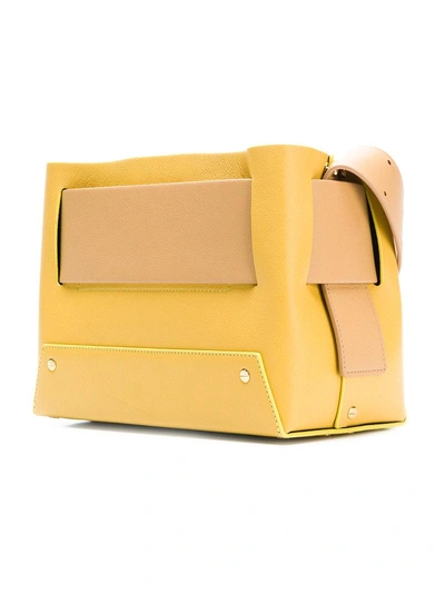 Shop Yuzefi Square Body Tote  In Yellow