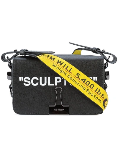 Off-White Black Leather Sculpture Binder Clip Crossbody Bag Off-White