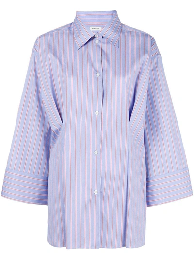 Shop Totême Toteme Striped Kimono Sleeve Shirt - Blue