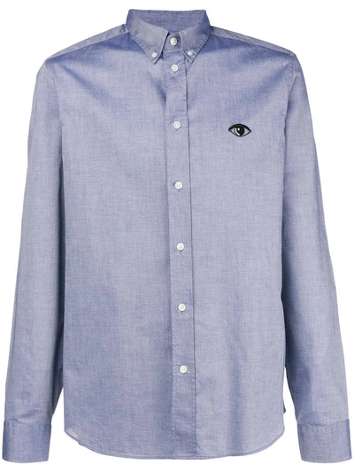 Shop Kenzo Button Down Shirt - Blue