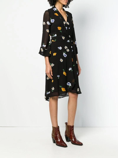 GANNI FLORAL WRAP DRESS 