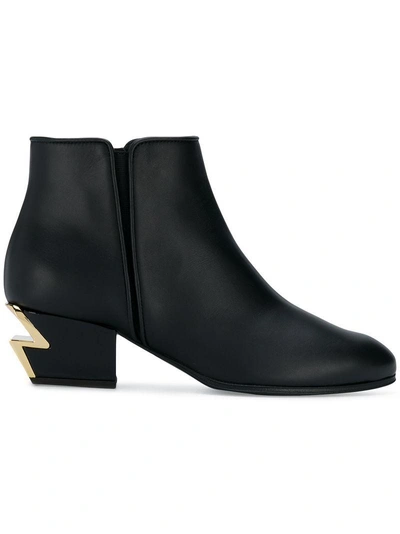 Shop Giuseppe Zanotti Lightning Heel Boots In Black