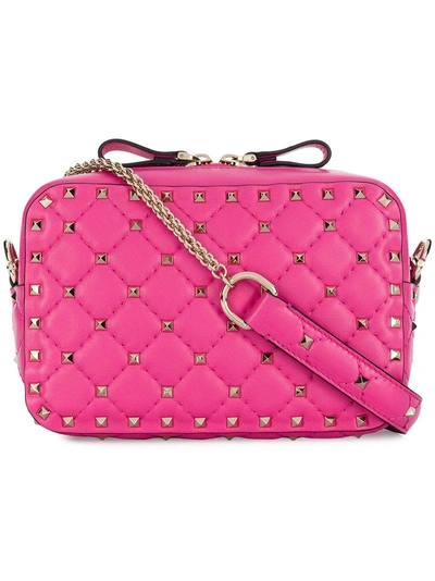 Shop Valentino Garavani Quilted Rockstud Camera Bag - Pink