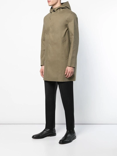Shop Mackintosh Hooded Coat - Green