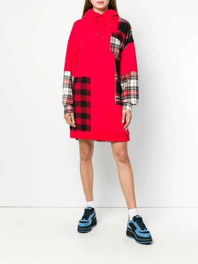 Shop Mcq By Alexander Mcqueen Tartan Sweatshirt Dress In Red
