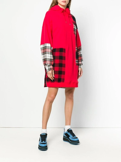 Shop Mcq By Alexander Mcqueen Tartan Sweatshirt Dress In Red