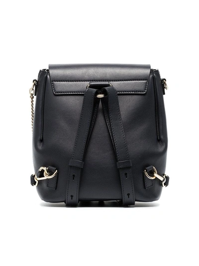 Shop Chloé Navy Faye Small Leather Backpack - Blue