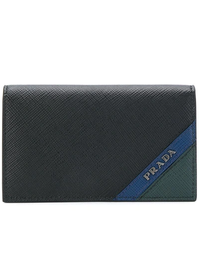 Shop Prada Colour-block Logo Wallet - Black