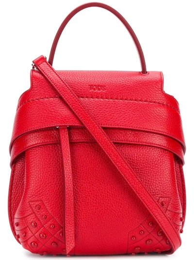 Shop Tod's Wave Mini Backpack - Red