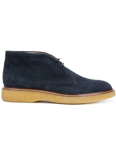 Shop Tod's Chunky Sole Desert Boots - Blue