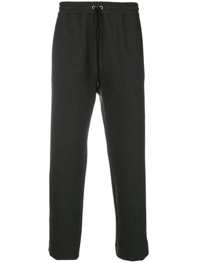 Shop Kenzo Cropped Drawstring Trousers - Grey