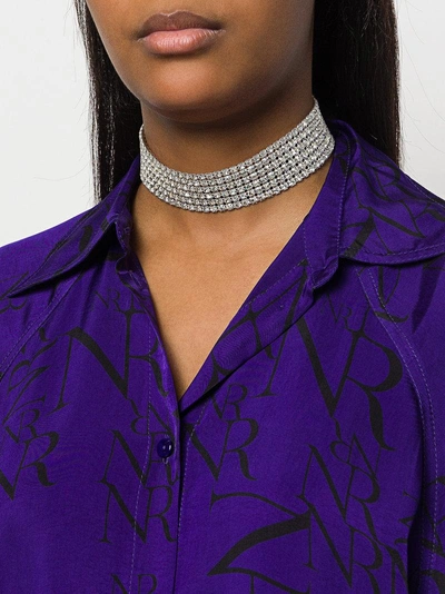 Shop Nina Ricci Crystal Studded Choker - White