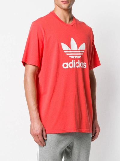 Shop Adidas Originals Adidas Trefoil Logo T-shirt - Red