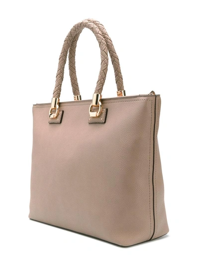 Shop Liu •jo Liu Jo Manhattan Woven Handle Tote - Neutrals