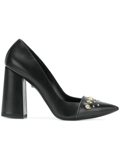 Shop Just Cavalli Embellished Toe Pumps - Black