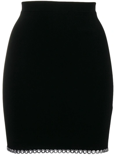 Shop Alexander Wang Rivet Hem Mini Skirt - Black