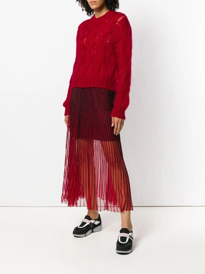 Shop Prada Chunky Knit Sweater - Red