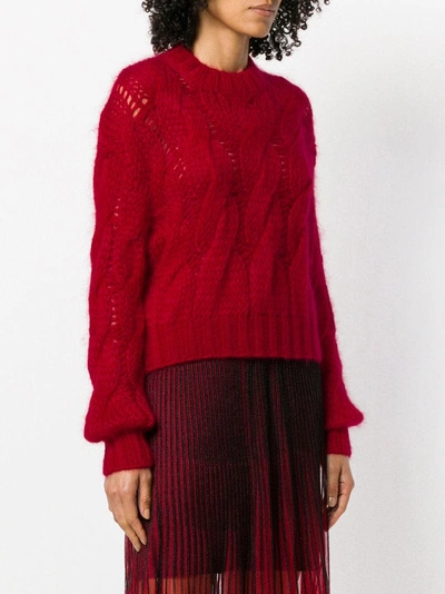 Shop Prada Chunky Knit Sweater - Red