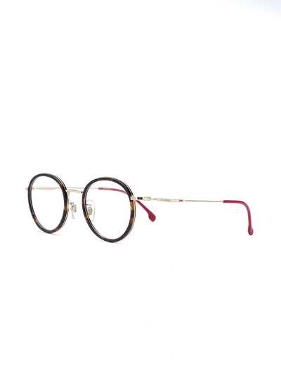 Shop Carrera Round Frame Glasses In Brown
