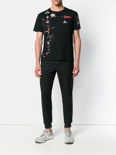 Shop Valentino Printed T-shirt - Black