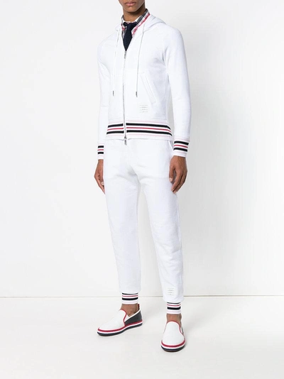 Shop Thom Browne Cricket Stripe Classic Sweatpants - White