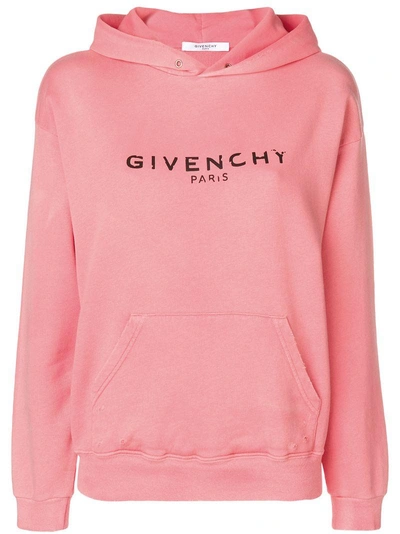 Givenchy Logo Cotton Hoodie In Rosa | ModeSens