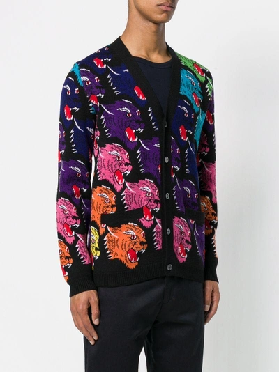 Shop Gucci Angry Cat Cardigan - Black