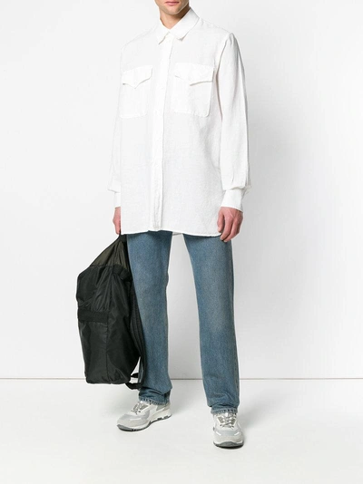 pointed collar oversized shirt