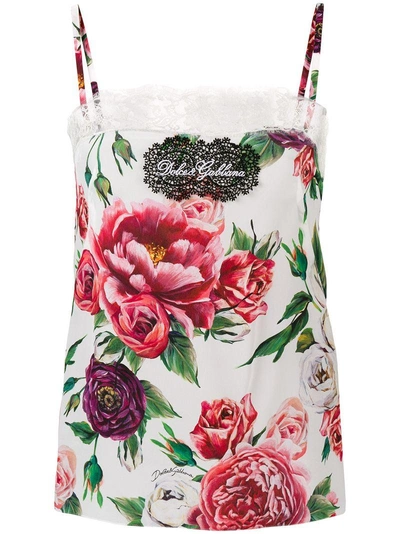 Shop Dolce & Gabbana Peony Print Camisole