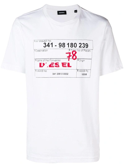 Shop Diesel T-just-w2 T-shirt - White