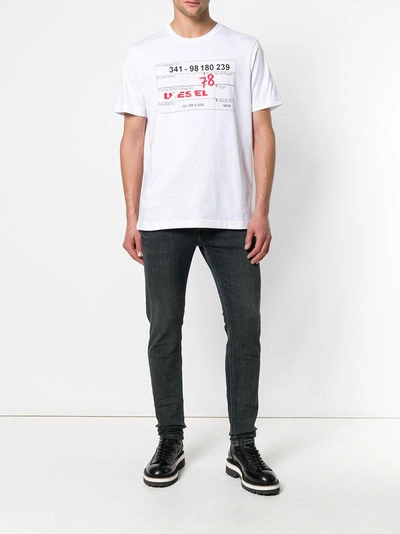Shop Diesel T-just-w2 T-shirt - White