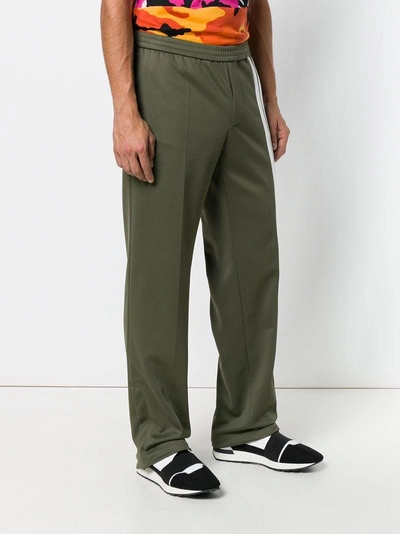 Shop Valentino Side Stripe Track Pants - Green
