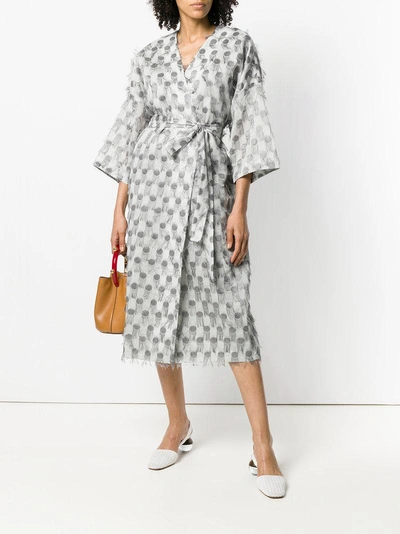 Shop Katya Dobryakova Textured Wrap Dress In Grey